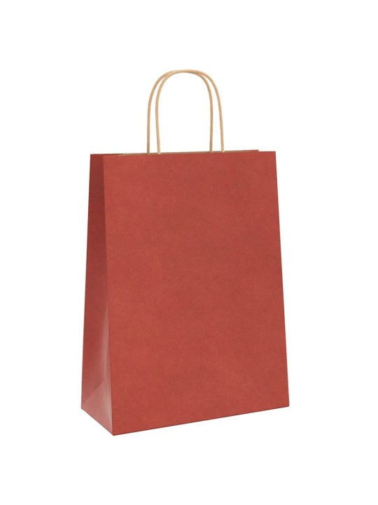 Papírové tašky 50 ks s uchy červené 26x12x35 cm