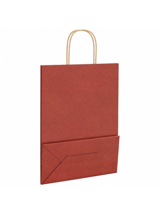 Papírové tašky 50 ks s uchy červené 26x12x35 cm