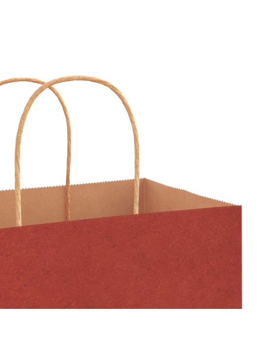 Papírové tašky 50 ks s uchy červené 26x12x35 cm