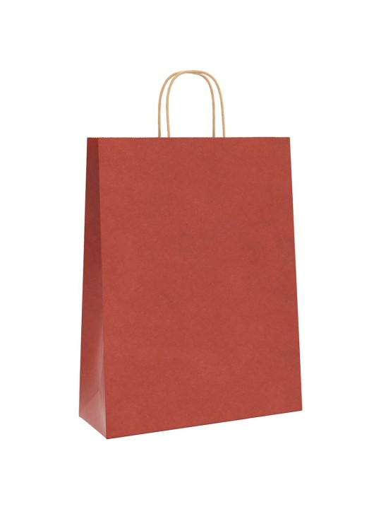 Papírové tašky 50 ks s uchy červené 32x12x42 cm