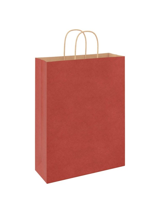 Papírové tašky 50 ks s uchy červené 32x12x42 cm