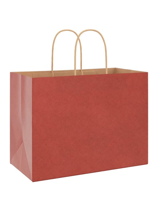 Papírové tašky 50 ks s uchy červené 32x17x25 cm