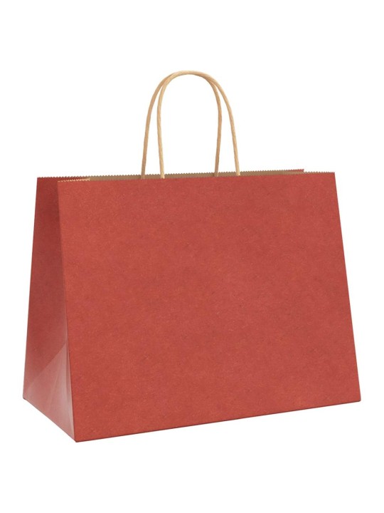 Papírové tašky 50 ks s uchy červené 32x17x25 cm