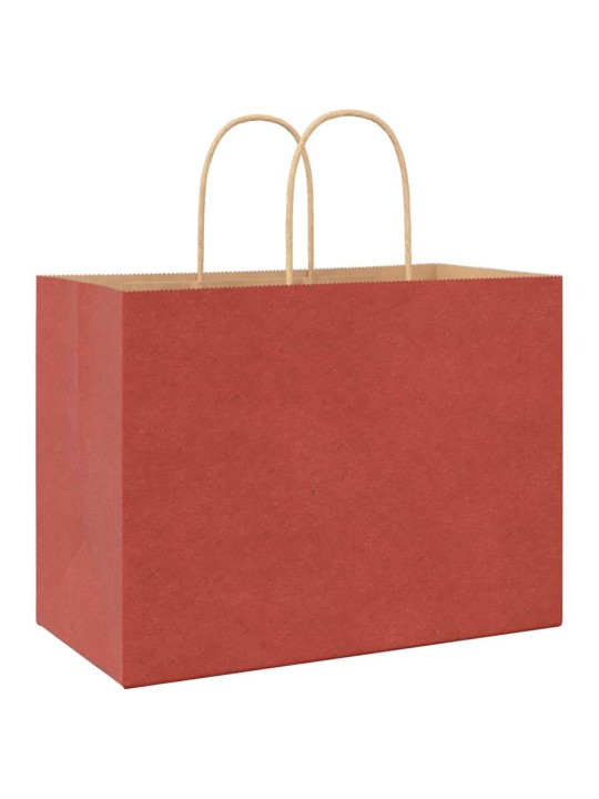 Papírové tašky 50 ks s uchy červené 32x17x25 cm