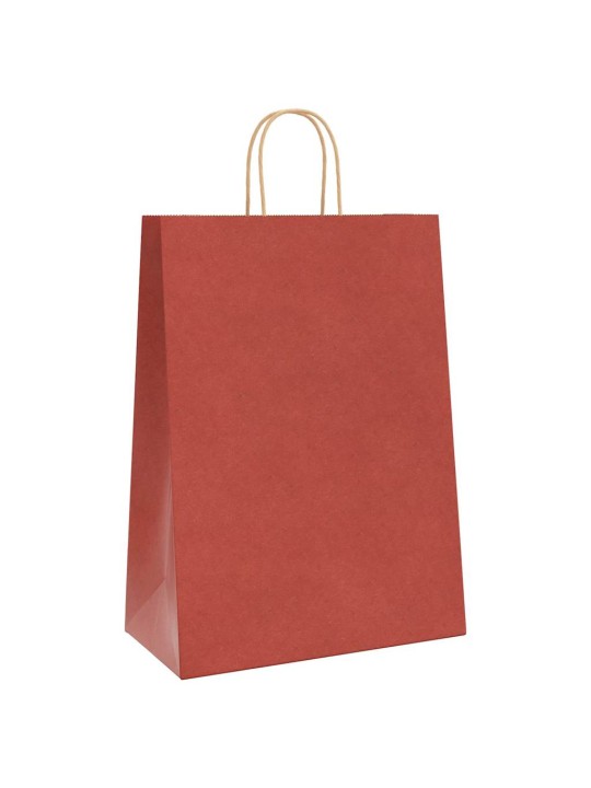Papírové tašky 50 ks s uchy červené 32x17x44 cm