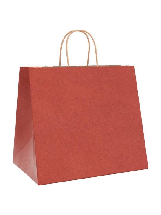 Papírové tašky 50 ks s uchy červené 32x22x28 cm