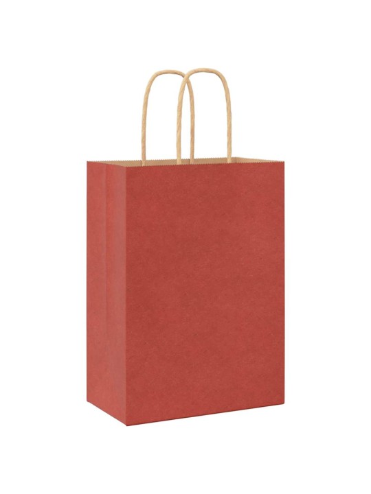 Papírové sáčky 250 ks s uchy červené 15x8x21 cm