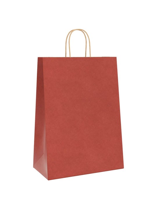 Papírové sáčky 250 ks s uchy červené 32x17x44 cm