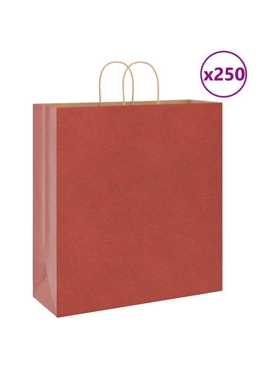 Papírové tašky 250 ks s uchy červené 45x17x48 cm