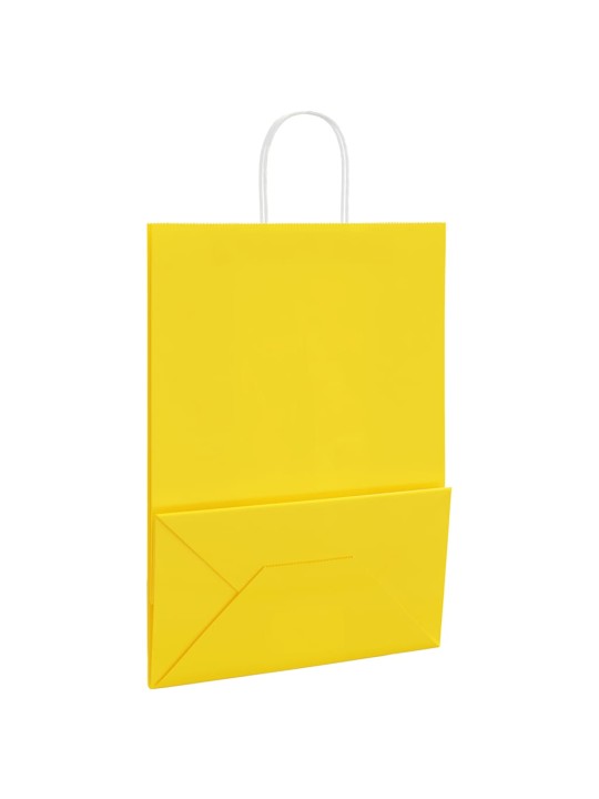 Papírové tašky 50 ks s uchy žluté 32x17x44 cm