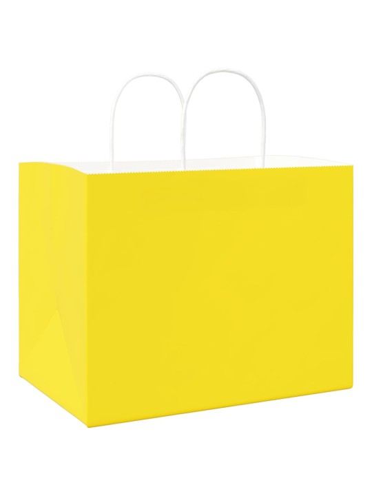 Papírové tašky 50 ks s uchy žluté 32x22x24 cm