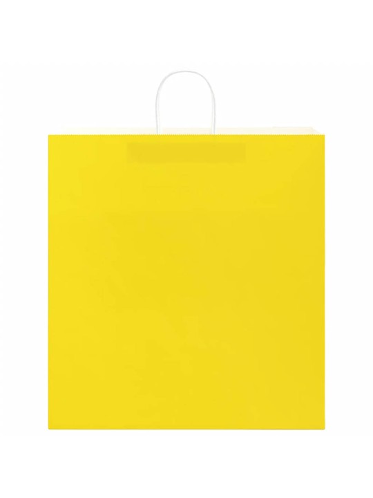 Papírové tašky 50 ks s uchy žlutá 45x17x48 cm