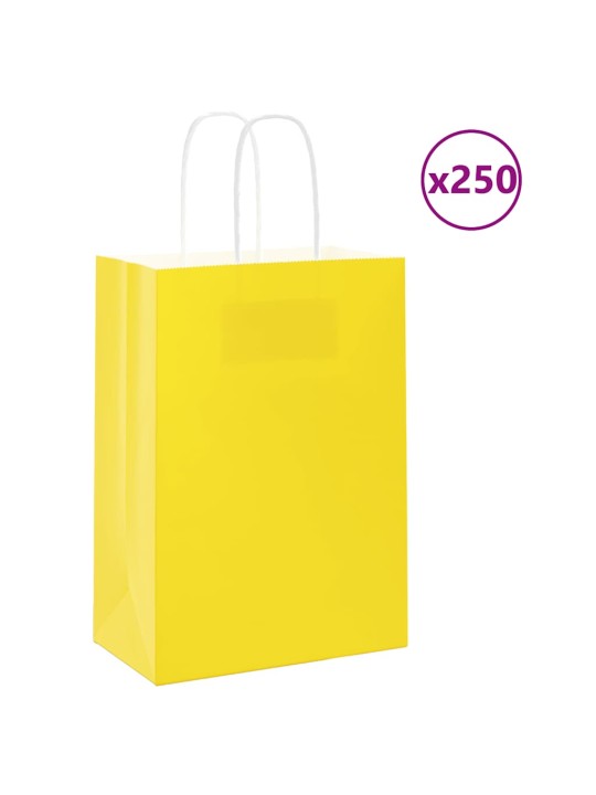 Papírové sáčky 250 ks s uchy žluté 15x8x21 cm