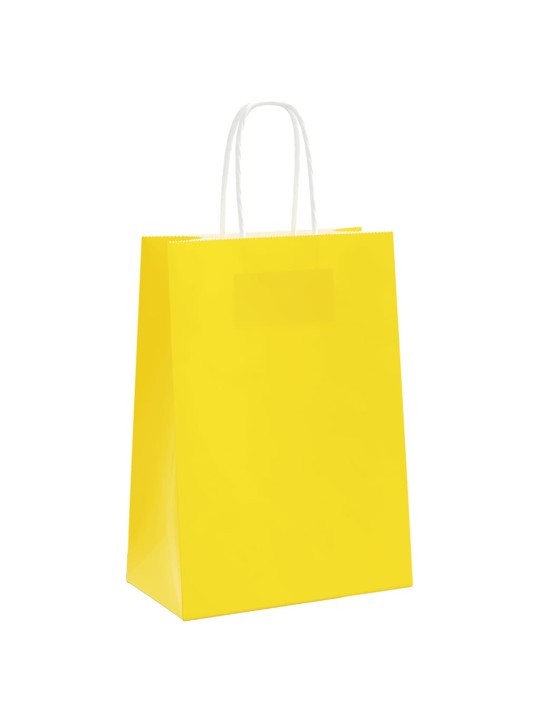 Papírové sáčky 250 ks s uchy žluté 15x8x21 cm