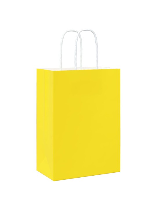 Papírové sáčky 250 ks s uchy žluté 15x8x21 cm