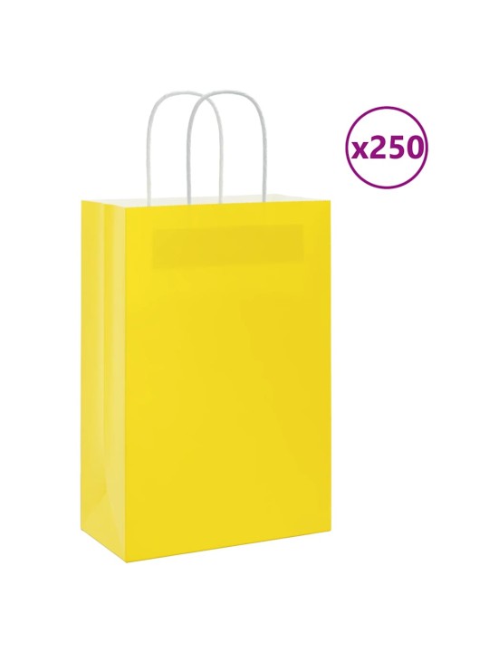 Papírové sáčky 250 ks s uchy žluté 21x11x31 cm