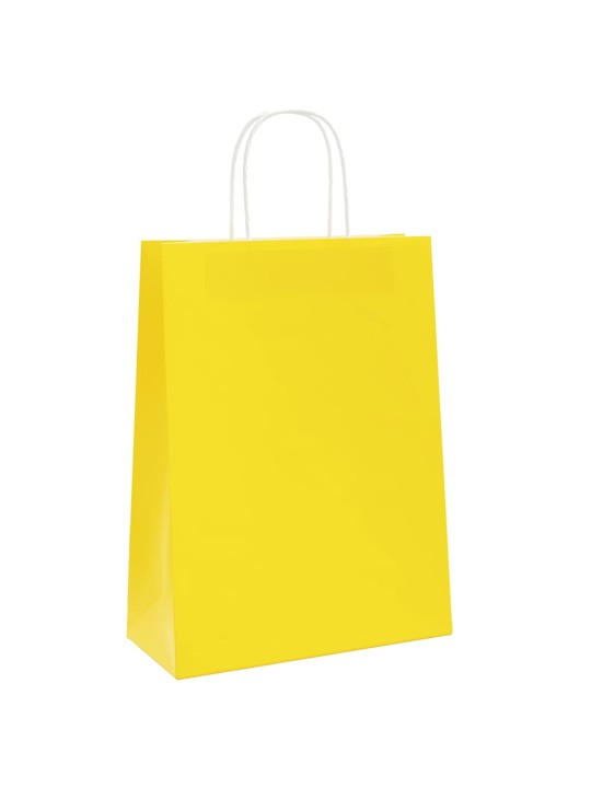 Papírové sáčky 250 ks s uchy žluté 26x12x35 cm