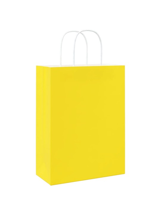 Papírové sáčky 250 ks s uchy žluté 26x12x35 cm