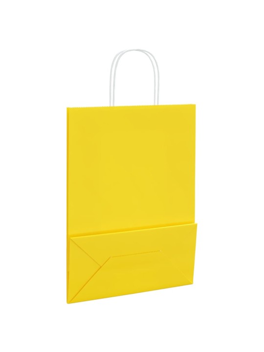 Papírové sáčky 250 ks s uchy žluté 26x12x35 cm