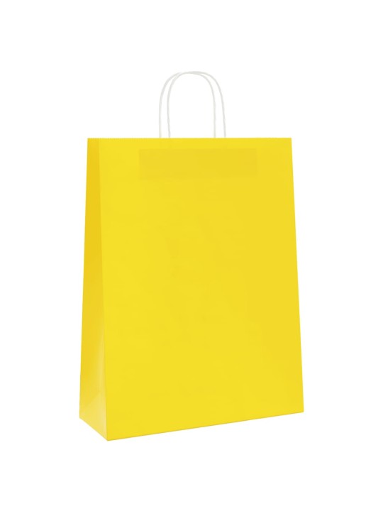 Papírové sáčky 250 ks s uchy žluté 32x12x42 cm