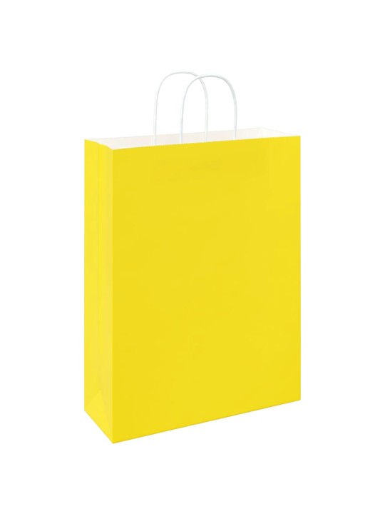 Papírové sáčky 250 ks s uchy žluté 32x12x42 cm