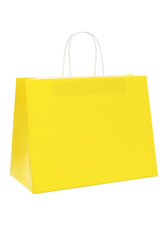 Papírové sáčky 250 ks s uchy žluté 32x17x25 cm