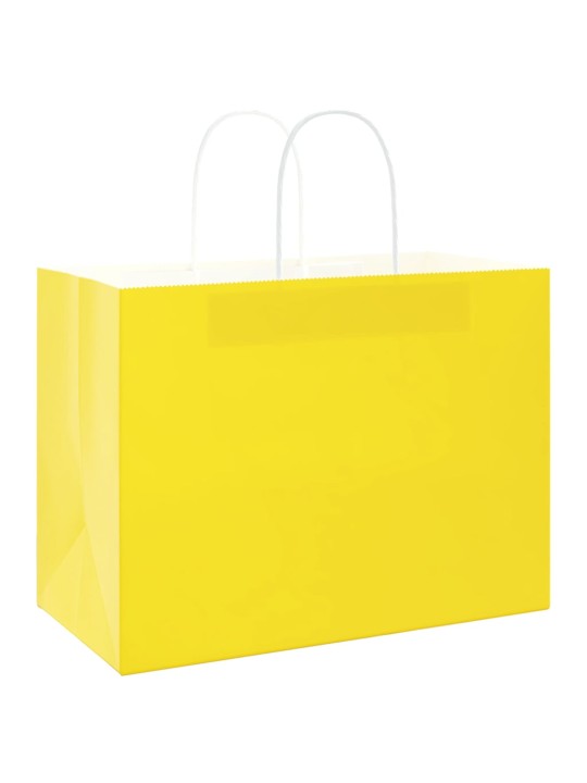 Papírové sáčky 250 ks s uchy žluté 32x17x25 cm