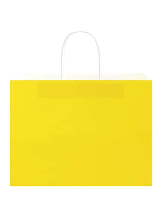 Papírové sáčky 250 ks s uchy žluté 32x17x25 cm