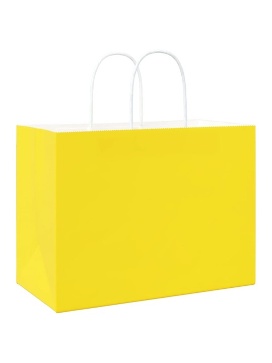 Papírové sáčky 250 ks s uchy žluté 32x17x25 cm