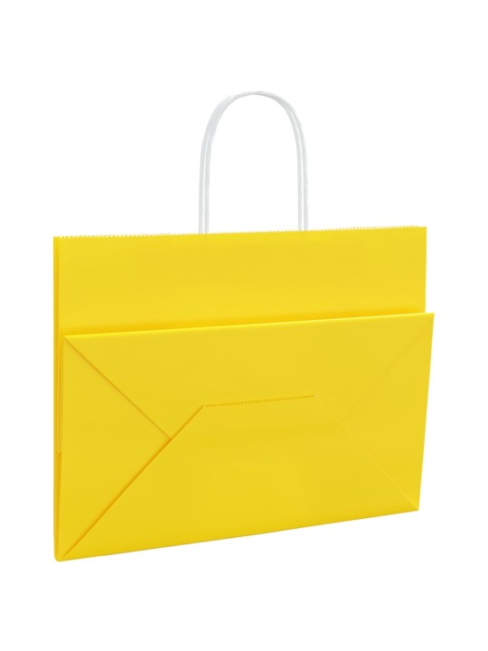 Papírové sáčky 250 ks s uchy žluté 32x17x25 cm