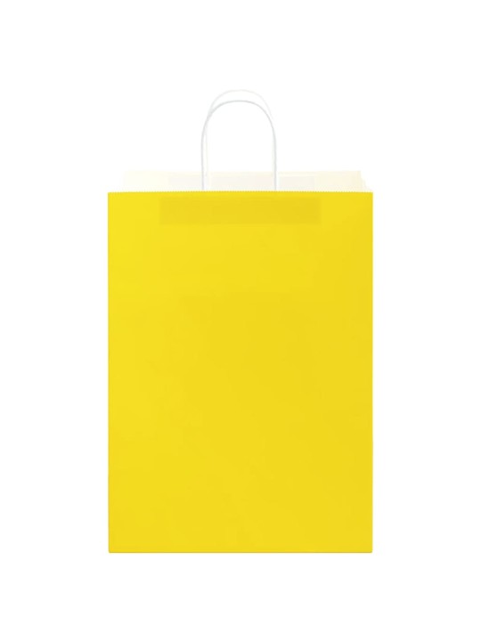 Papírové tašky 250 ks s uchy žluté 32x17x44 cm