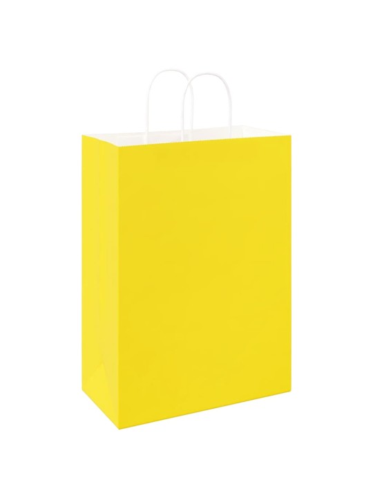 Papírové tašky 250 ks s uchy žluté 32x17x44 cm