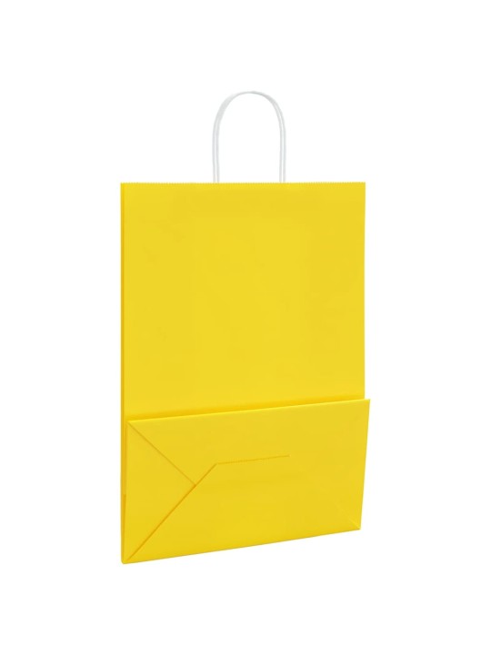 Papírové tašky 250 ks s uchy žluté 32x17x44 cm