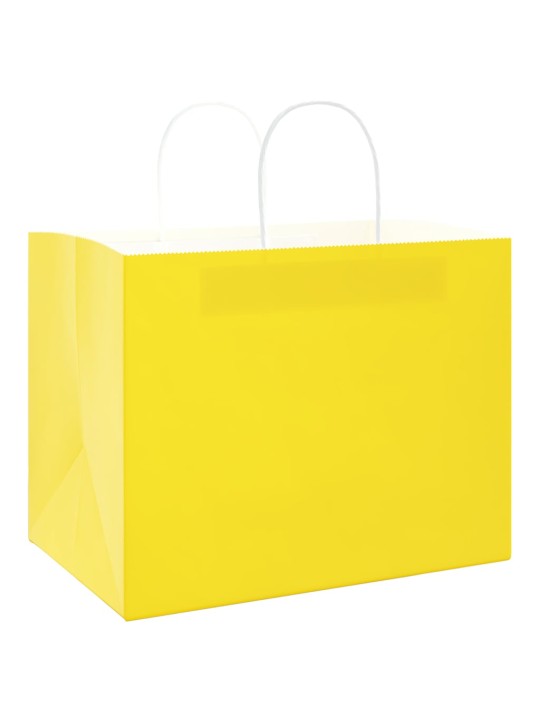 Papírové sáčky 250 ks s uchy žluté 32x22x24 cm
