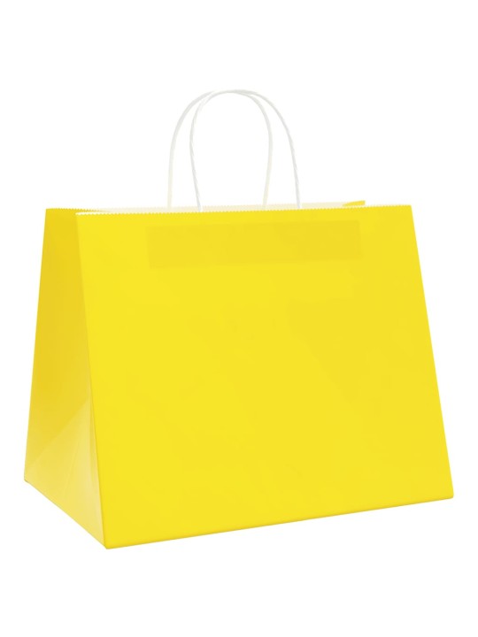 Papírové sáčky 250 ks s uchy žluté 32x22x24 cm