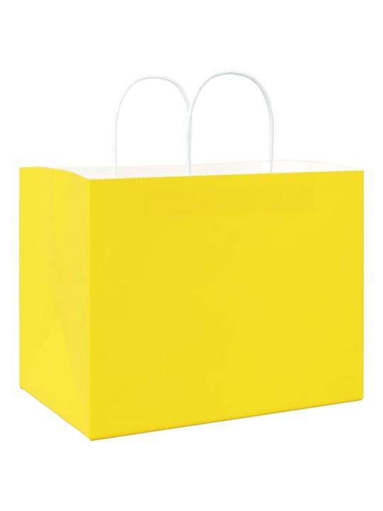 Papírové sáčky 250 ks s uchy žluté 32x22x24 cm