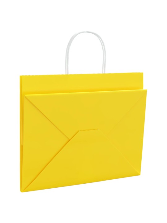 Papírové sáčky 250 ks s uchy žluté 32x22x24 cm