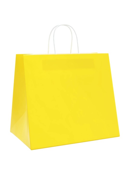 Papírové sáčky 250 ks s uchy žluté 32x22x28 cm