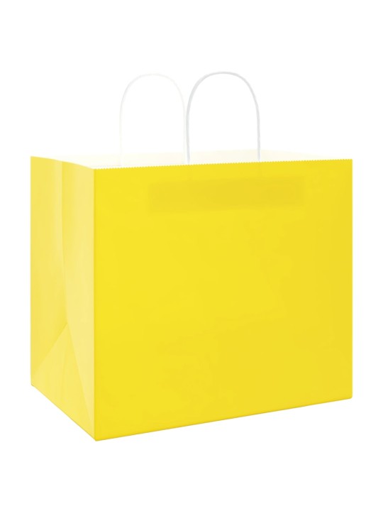 Papírové sáčky 250 ks s uchy žluté 32x22x28 cm