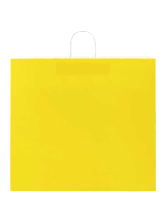 Papírové tašky 250 ks s uchy žlutá 54x15x49 cm