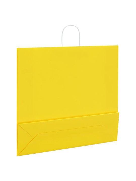 Papírové tašky 250 ks s uchy žlutá 54x15x49 cm