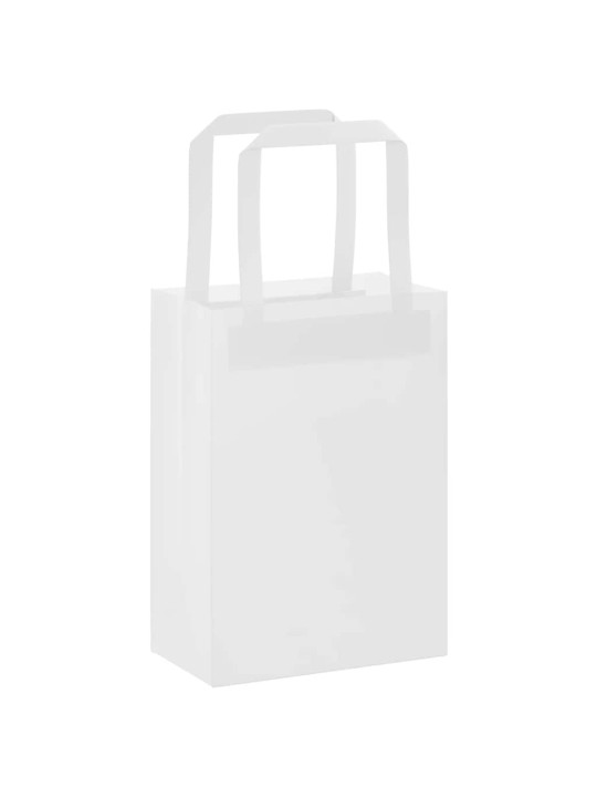 Papírové tašky 50 ks s uchy bílá 15x8x21 cm