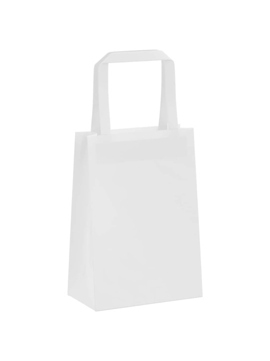 Papírové tašky 50 ks s uchy bílá 15x8x21 cm