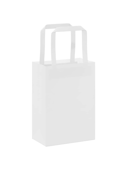 Papírové tašky 50 ks s uchy bílá 15x8x21 cm