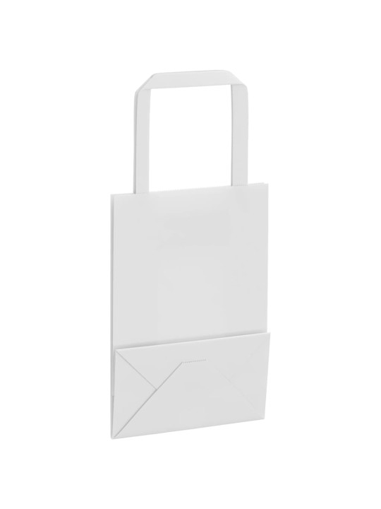 Papírové tašky 50 ks s uchy bílá 15x8x21 cm