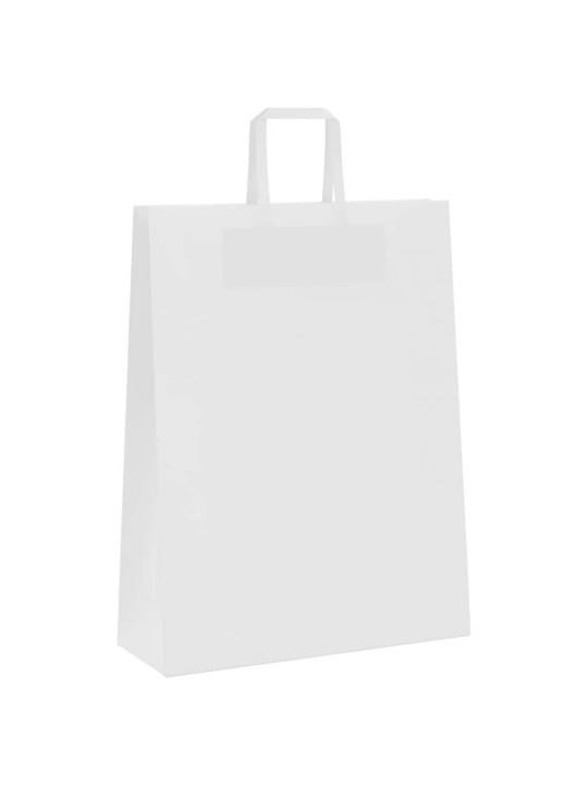 Papírové tašky 50 ks s uchy bílé 32x12x42 cm