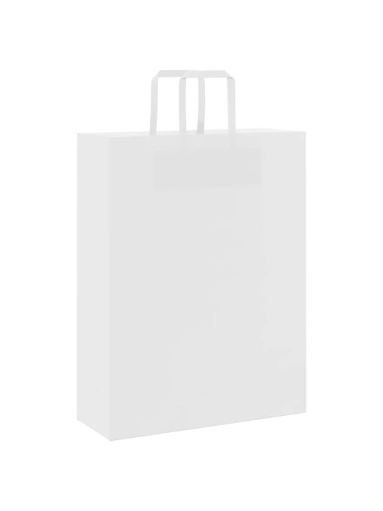 Papírové tašky 50 ks s uchy bílé 32x12x42 cm