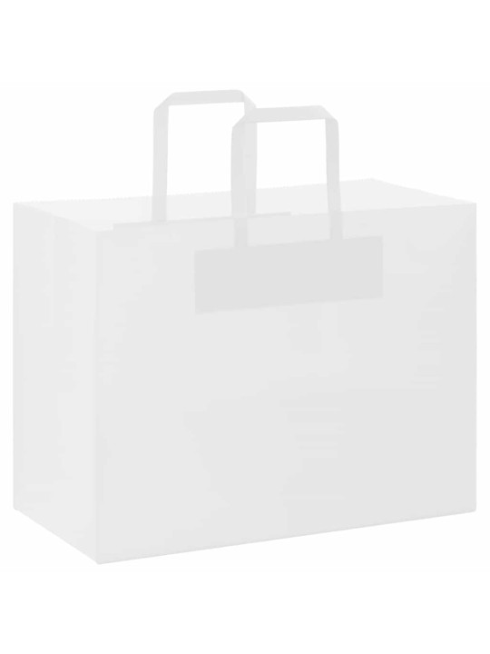 Papírové tašky 50 ks s uchy bílé 32x17x25 cm