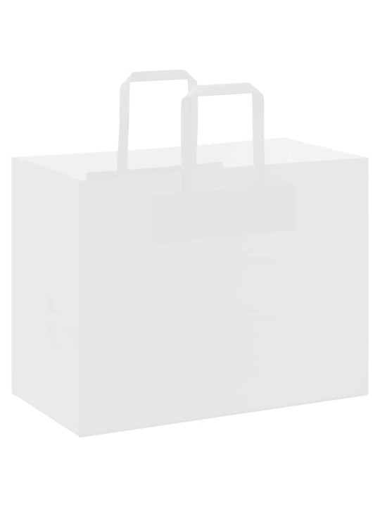 Papírové tašky 50 ks s uchy bílé 32x17x25 cm