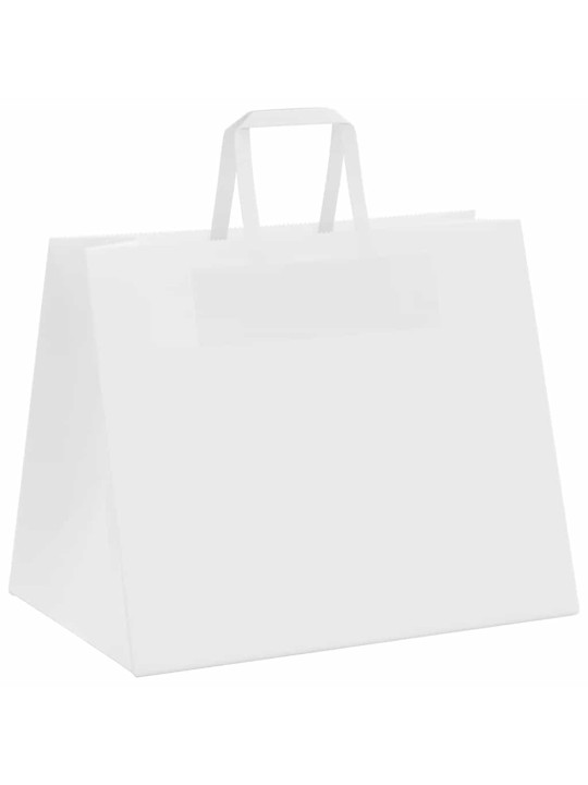 Papírové tašky 50 ks s uchy bílé 32x22x24 cm